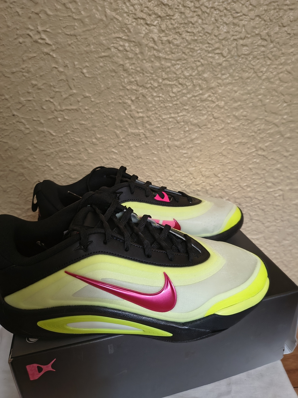 Nike Kids' Air Max 90 Neon Yellow & Pink Athletic Sneakers